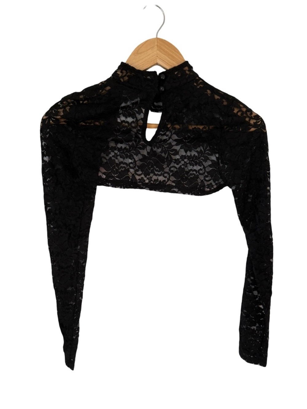 Windsor Sultry Attitude Lace Long Sleeve Black Topper Bolero NWT Size M - Picture 4 of 7